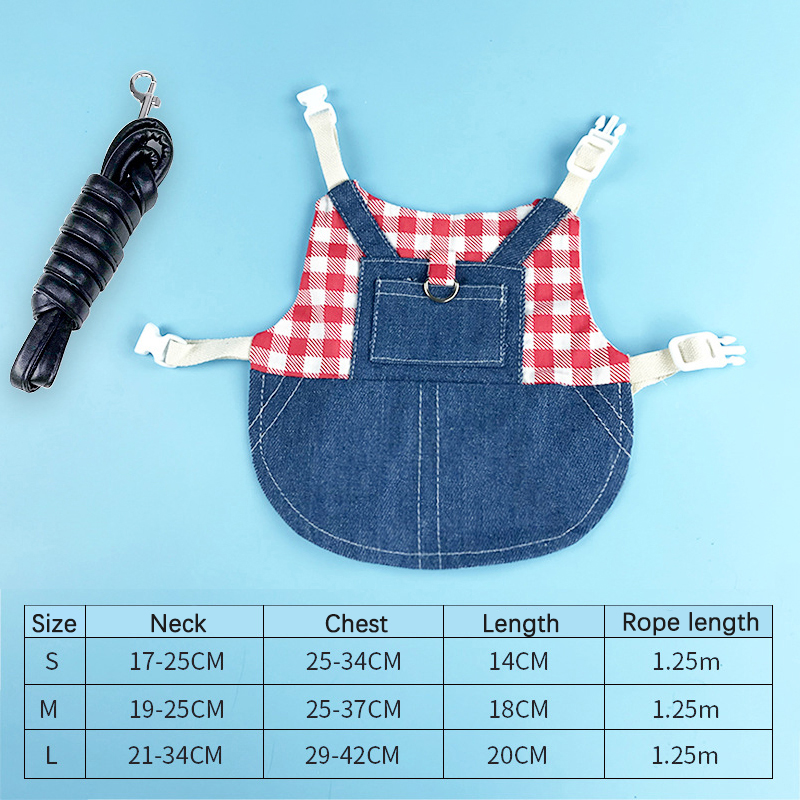 Vêtements en Denim pour animaux de compagnie, vêtements pour lapins, harnais avec laisse, gilet pour petits animaux, veste, ensemble pour furet, lapin, Hamster, fournitures pour petits animaux de compagnie