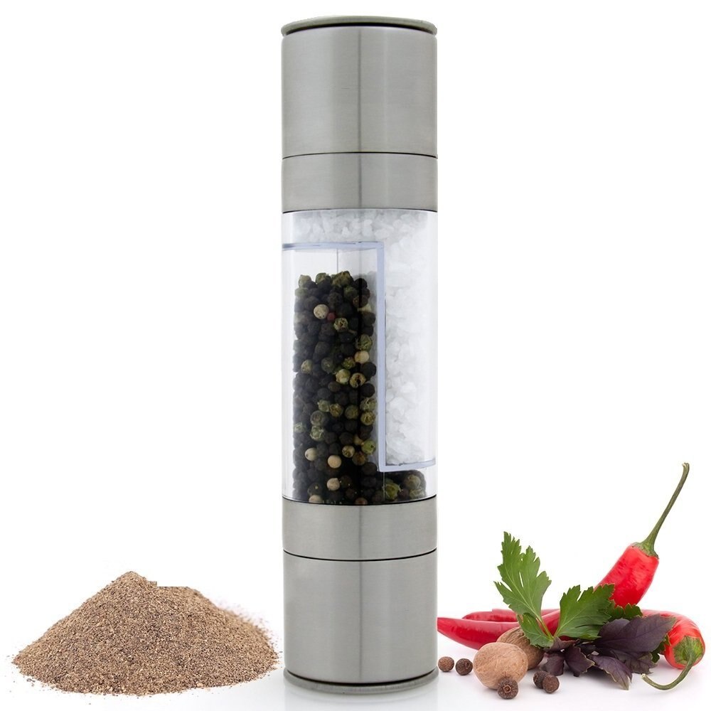 Zout &amp; Pepermolen Set-2 in 1 Combo Rvs Molen-Dual Action Verstelbare Tool Gebouwd om (326)