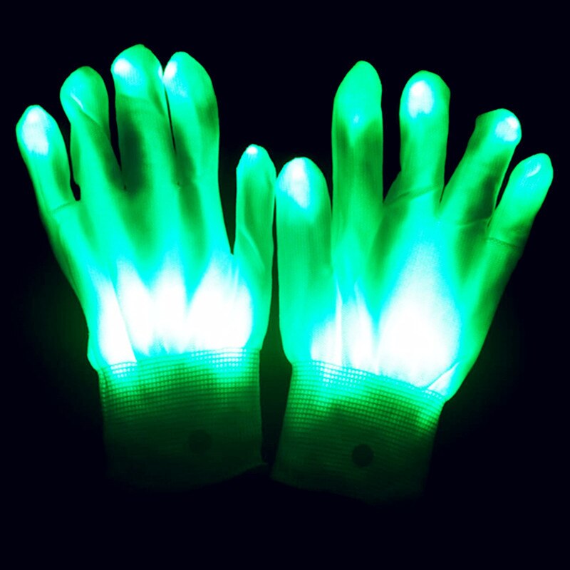 1 par de guantes de iluminación LED, accesorios de iluminación para fiestas de Navidad y Halloween, luces LED para dedos, danza fluorescente, coloridos Guantes luminosos