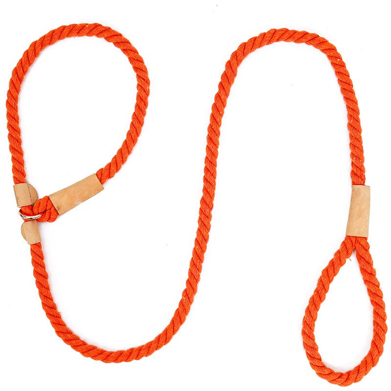 Good Custom Dog Cotton Rope Leash Pet Slip Rope Lead Soft Rope Dog Training Lead: Orange