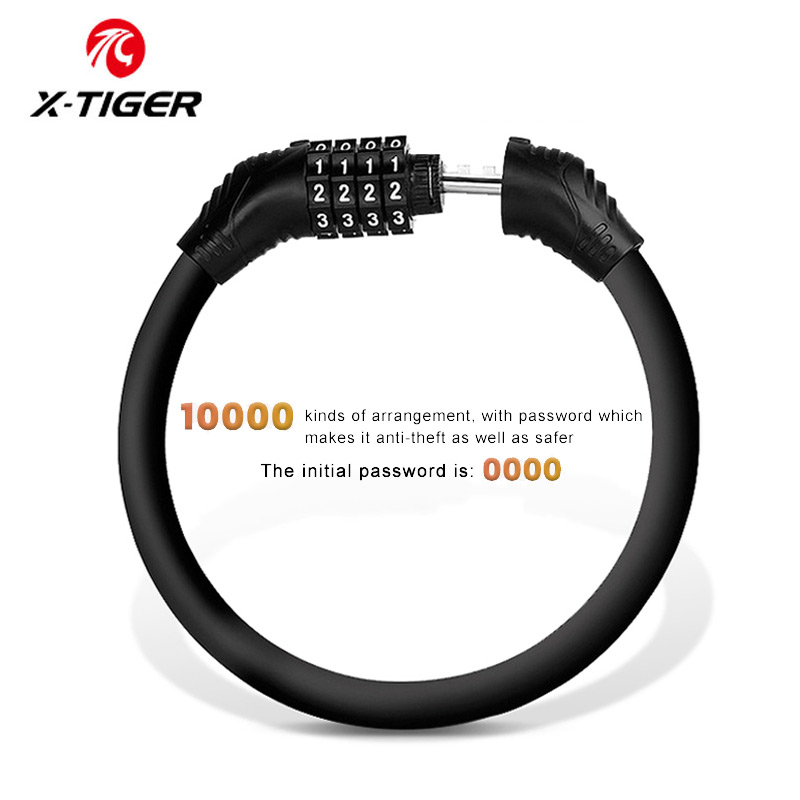 X-TIGER candado para bicicleta de montaña con contraseña de 4 dígitos candado para bicicleta candado de seguridad portátil para motocicleta Scooter Eléctrico Universal