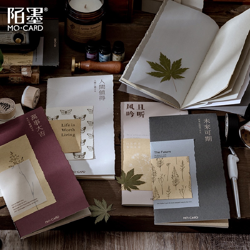 40 Sheets Special Paper Material Book Traveler Notebook Journal Retro Literary Collage Notebook Inner Core Stationery