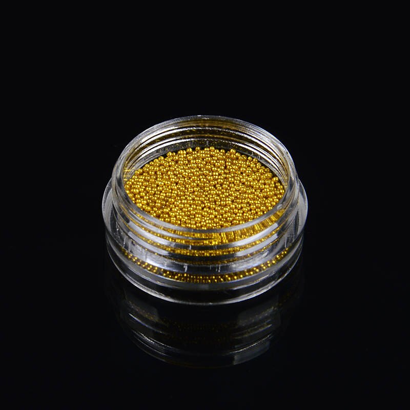 1 bouteille or argent en option Mini Caviar perles Gel vernis ongles Art conseils perle balle Pro manucure pédicure bricolage 3D décoration: Gold