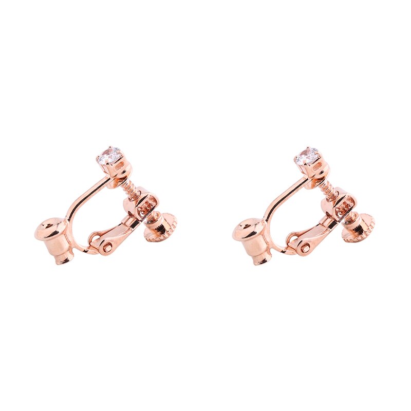 Spiral ear clip female invisible painless diamond ear clip artifact no hole ear clip high sense earrings to ear clip converter: Rose gold