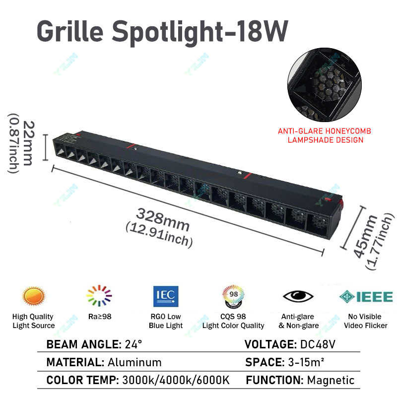 Nowa magnetyczna lampa szynowa 48V doprowadziło krata powódź lampa reflektor sufit lampa tor szyna linia światła nie Główny światło oświetlenie projekt: CIEMNY FIOLET / Niebieski