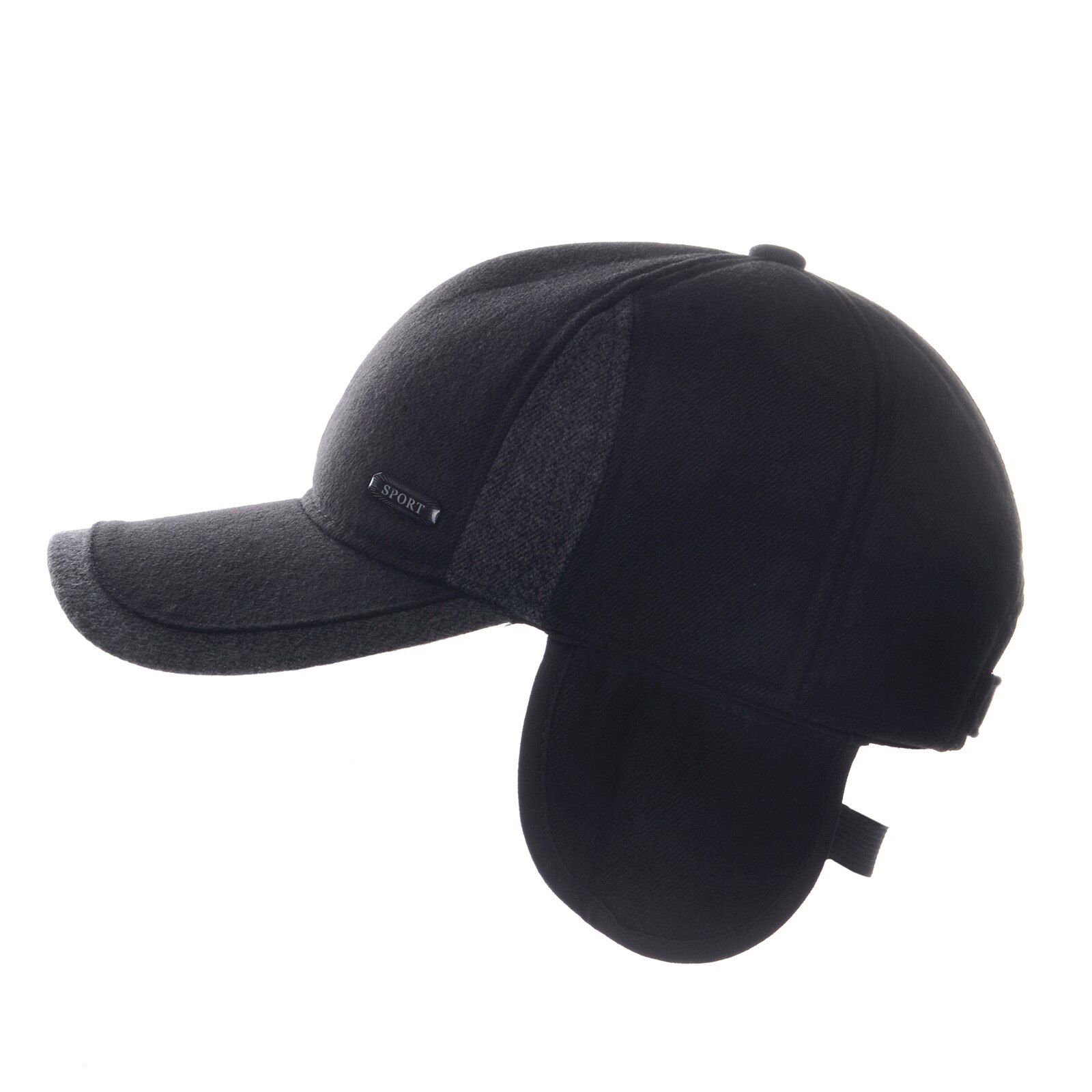 Nuovo berretto da baseball sportivo spesso autunno cappello unisex antivento protettivo auricolare sport da viaggio rilassato affrescare traspirante berretto a tesa larga: nero