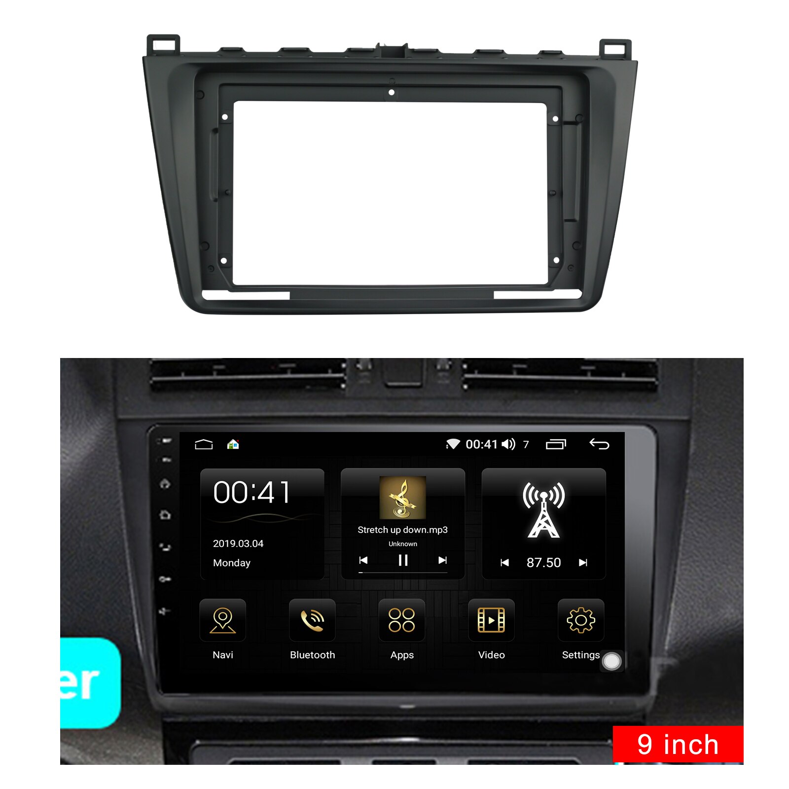 9 Inch Car Fascia For MAZDA 6 Stereo Radio 1din 2din Panel Dash Mount Installation Double Din DVD Frame Install Kit