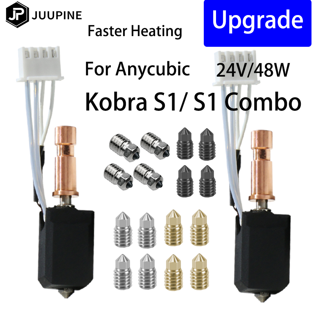 Für Anycubic Kobra S1 Hotend Keramikdüse Kobra S1 Combo Kopf S1C 3D-Drucker 24 V 48 W Schnelle Erwärmung 320 ℃ Zubehör für 3D-Drucker
