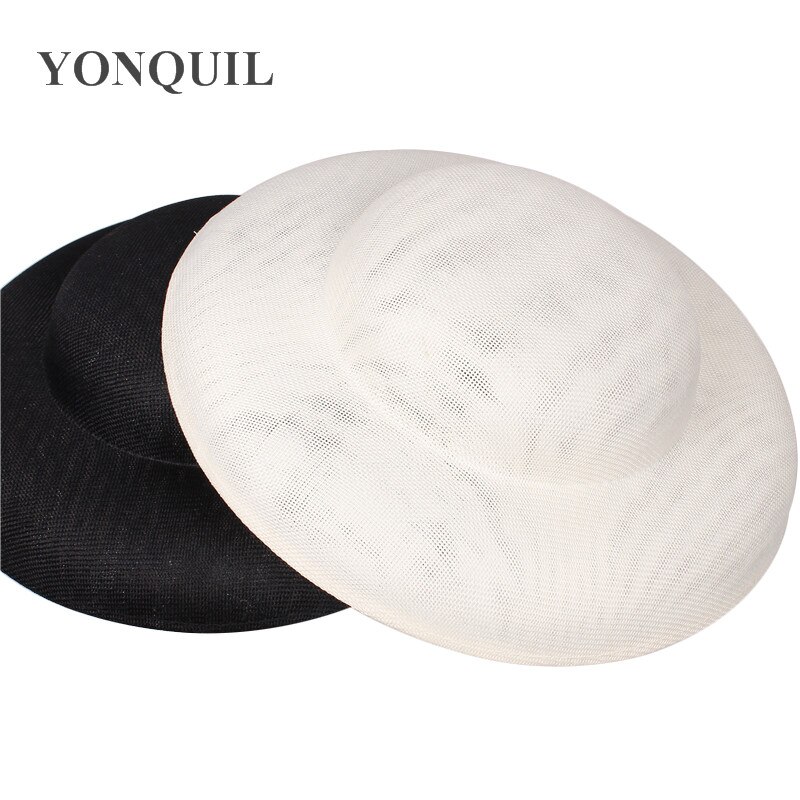 Ivoor en zwart 30 cm grote hoeden vrouwen bruiloft bruid chapeau feest fascinator hoed handgemaakt voor bruid bruiloft hoofddeksel basis