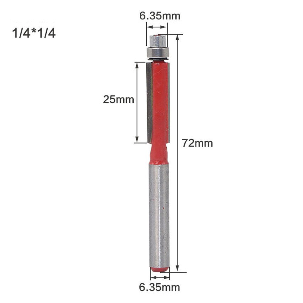 Flush Trim Router Bit Top & Bottom Bearing 1H X 1/4 Shank Woodworking Tool Home Improvement Accessories #30: D