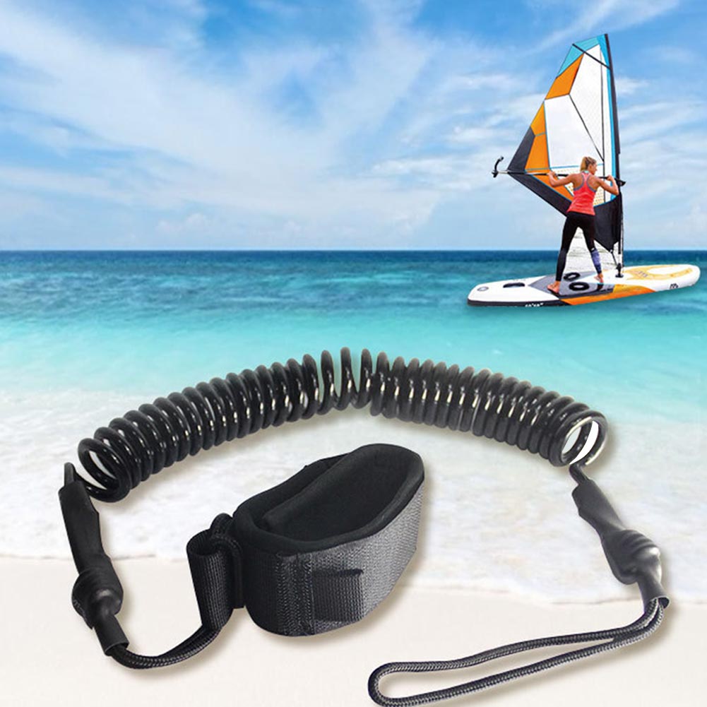 Windsurfing Wakeboard Leg Leash Surfboard Foot Rope Telescopic Elastic Accessory Paddleboard Fishing Coiled For SUP Water Sports