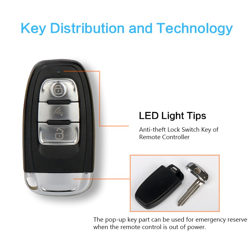 Car Alarm Remote Smart Start Burglar Keyless Entry Engine Auto Alarm System One Push Button Remote Starter Stop Car Accessories