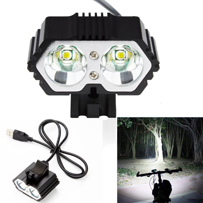 6000LM 2 X XM-L T6 LED USB Waterdichte Lamp Fiets Koplamp Fiets Licht Voor Fietsen Zaklamp Lamp Bicicleta: Default Title