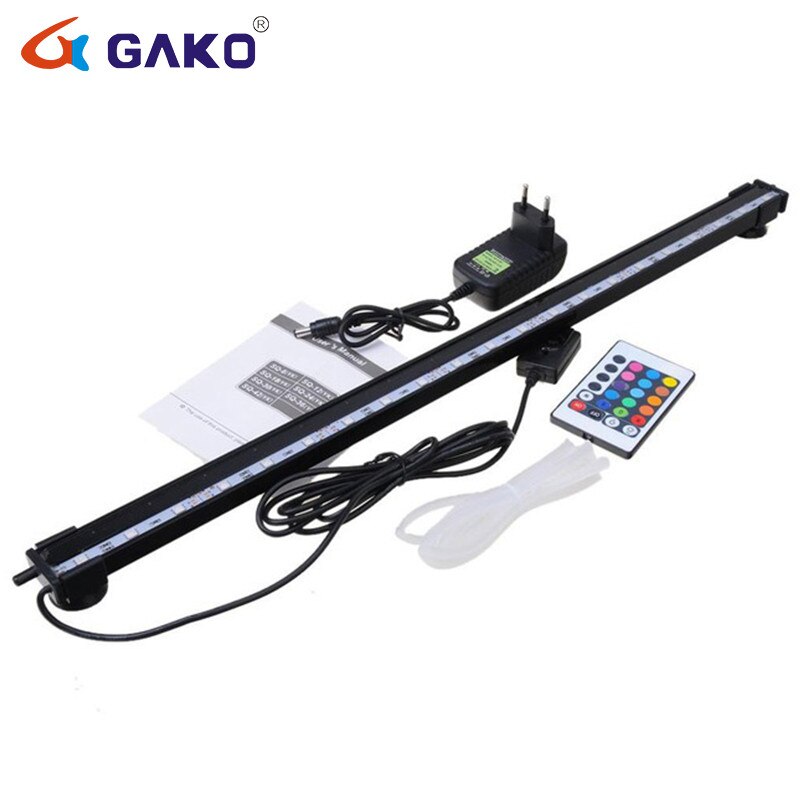 Air Bubble Lamp 51CM Colorful RGB SMD Aquarium Waterproof Fish Tank Submersible Light With Remote Controler