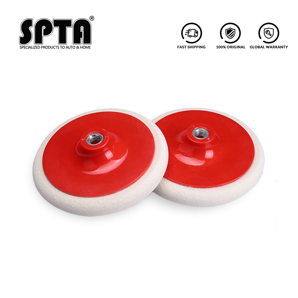SPTA 4Inch / 5Inch / 6Inch Wool Felt Polishing Pads M14 Thread Felt Wheel Flocking Buffing Pad Car Paint Finish Polishing Disk