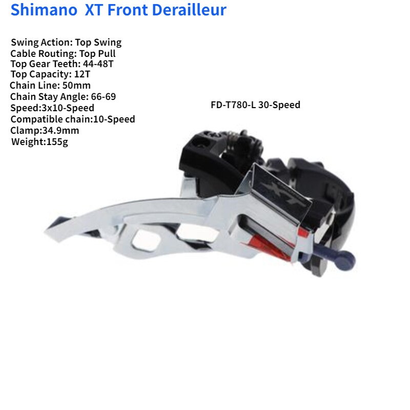 Shimano XT FD M8000-H M8025-H M8020-H M786 M781 M8025-D M8020-D M786-D M780 T780 3x10 2X11 3X11 2X10 M8025 desviador: T780-L