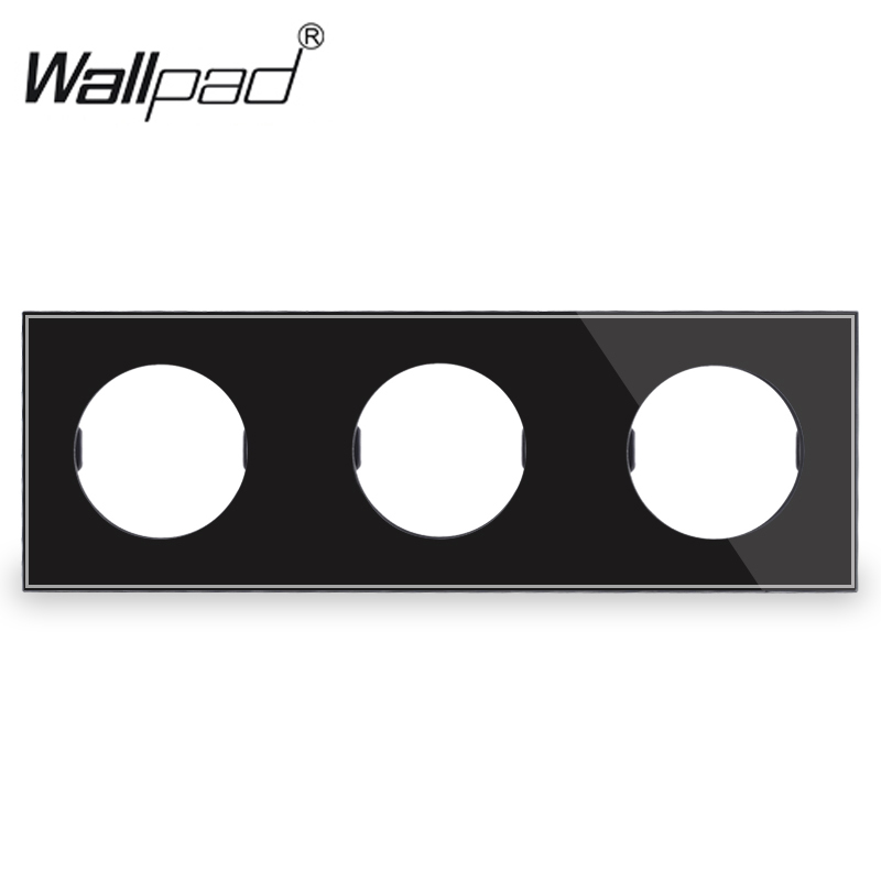 Placa con marco de cristal blanco L6, personalización DIY, Triple 3 grupos, para interruptor de luz de pared L6