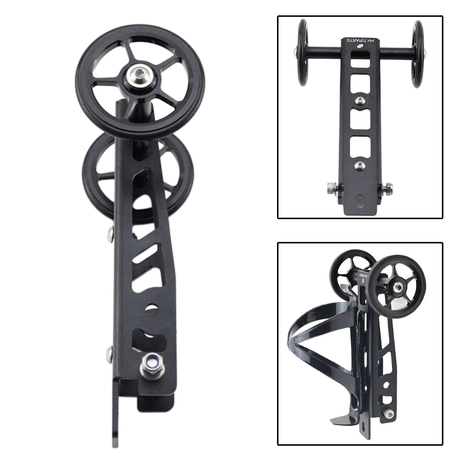 Roue facile à pousser pour vélo pliable Birdy, support de stationnement en alliage d&#39;aluminium, porte-bouteille, pièces de vélo pliant