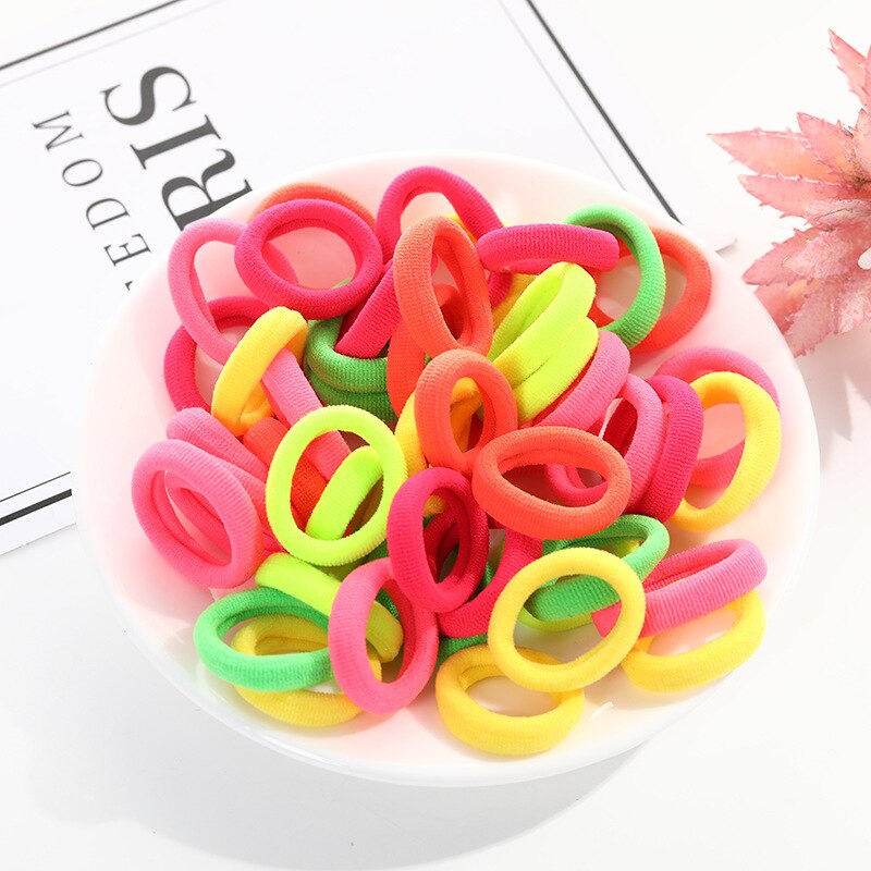 50 Pcs Kinderen Snoep Kleur Haar Touw Elastische Chouchou Haarbanden Mini Haar Ringen Rubber Band Voor Meisjes Prinses Haar accessoires: 2