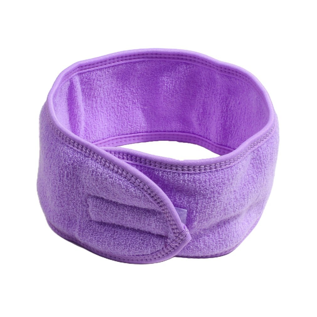 Diadema ancha ajustable para mujer, accesorios de maquillaje para Yoga, Spa, ducha, maquillaje, cosmética para la cara, novedad de: Morado