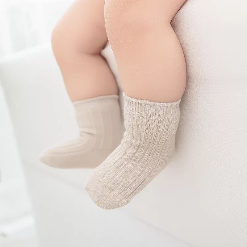 5 paar/set lente/zomer zachte katoenen jongens- en meisjessokken schattige kindersokken voor babyjongens en -meisjes geschikt voor 0-7y