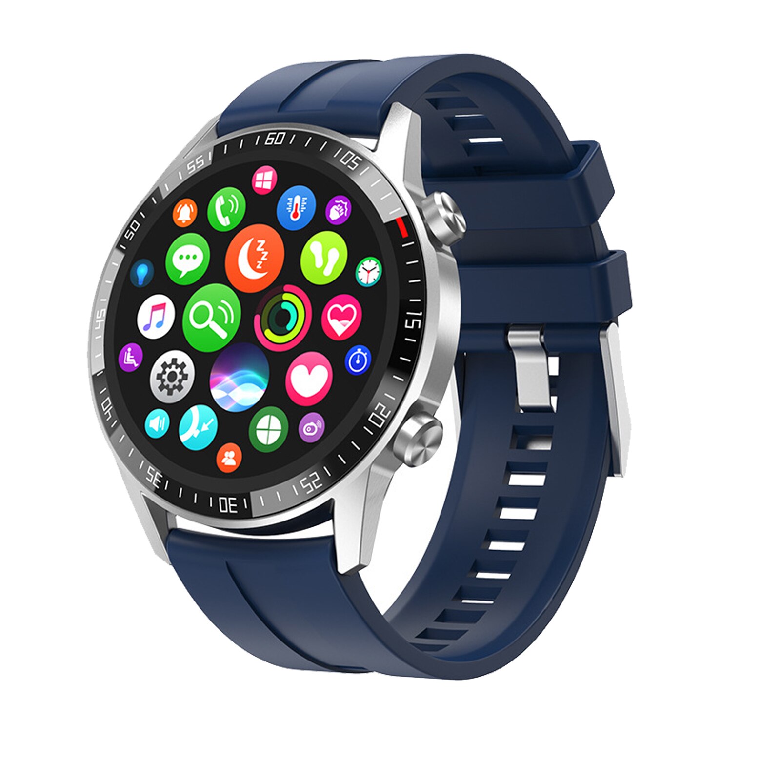 IP67 Waterproof Smart Watch Fitness Tracker Smart Bracelet Heart Rate Blood Pressure Health Monitor BT Bracelet Smartwatch Men: Blue Silica Gel Stra