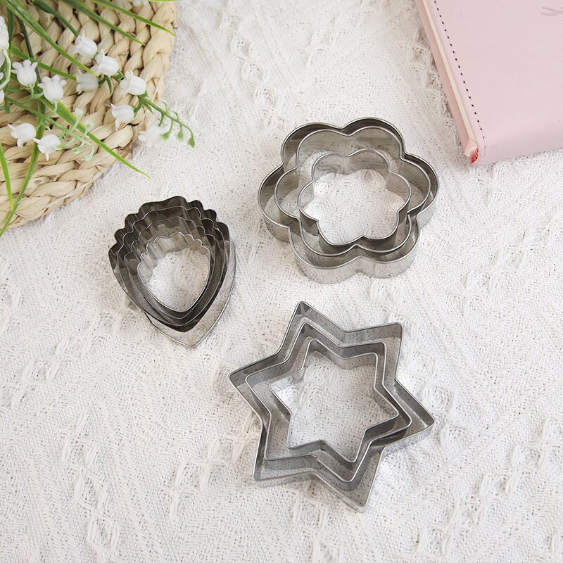 3Pc 4Pc Biscuit Cutter Mold Rvs Cookie Cutters Diy Cartoon Fondant Gebak Mold Voor Keuken Bakken Accessoires