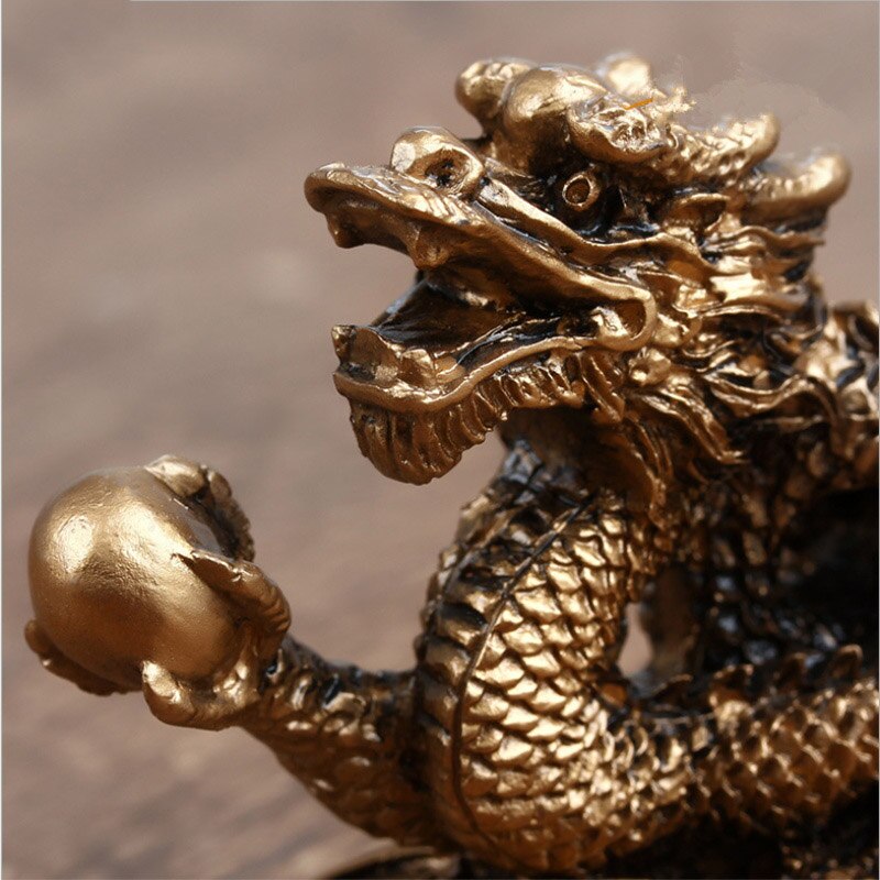 Chinese auspicious dragon statuette Resin sculpture Feng Shui Decoration Home living room bedroom office decoration dragon