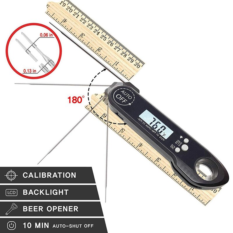 Digital Instant Read Meat Thermometer Chef Ultra Fast Meat Thermometer & Stainless Steel Paella Pan