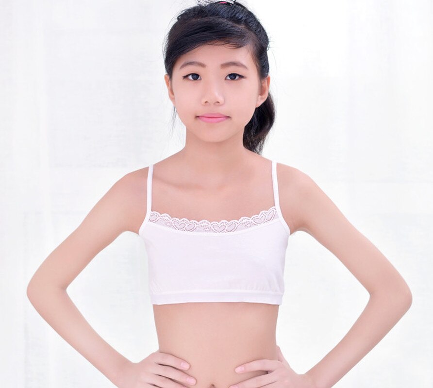 Girl Sport Bra Breast Care Girl Bra 6-12 Years Hipster Cotton Teens Teenage Underwear Summer Kids Lace Vest Young TOPS