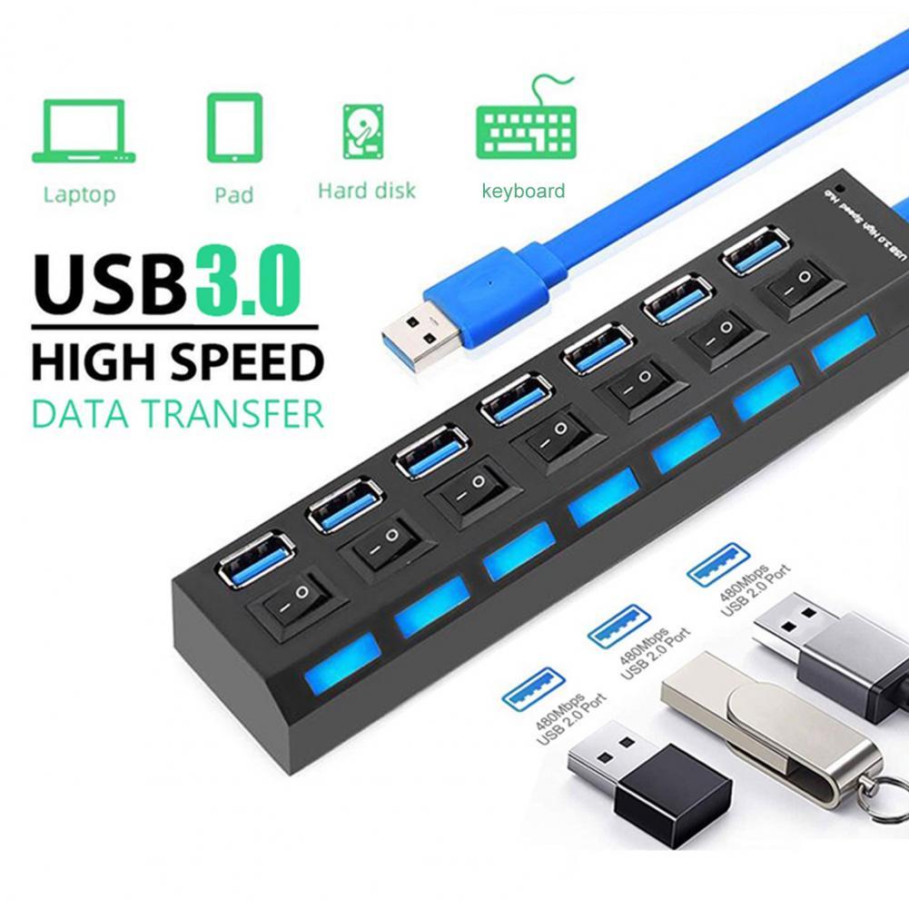 Plug and Play Wide Compatibility Keyboard/Mouse/U Disk USB Splitter for Computer