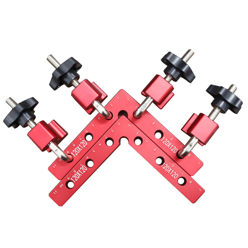 Woodworking Adjustable Corner Clamping Ruler Aluminium Alloy Right Angle Clamps L-Shaped Auxiliary Fixture Positioner Clips: type E set