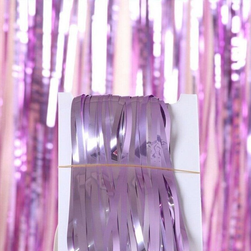 2M Metallic Foil Fringe Shimmer Backdrop Wedding Party Wall Decoration Photo Booth Backdrop Tinsel Glitter Curtain Gold: C