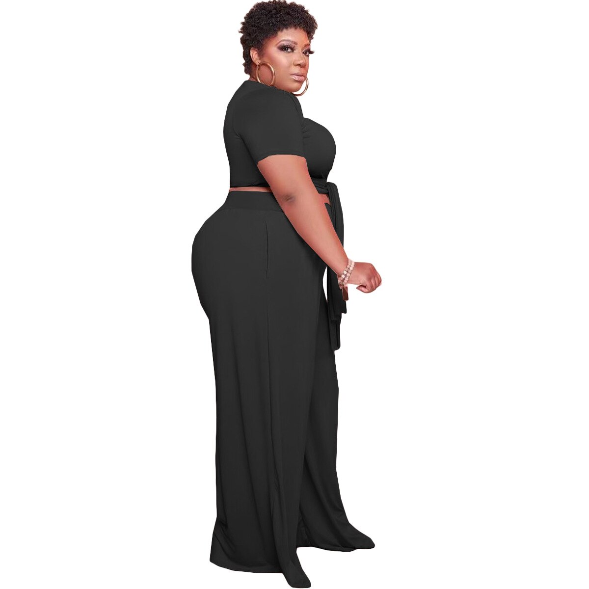 Broek Set Voor Vrouwen Causale Plus Size 3XL 4XL 5XL Top En Broek Set Twee Delige Set Wit Zwart 2 stuk Sets Womens Outfits Zomer