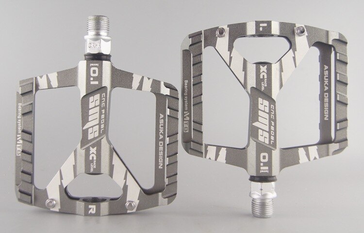 Sms cykelpedaler aluminiumslegering gevind forseglede lejer mtb pedal landevejscykling ridecykelpedaler: Mørkegrå