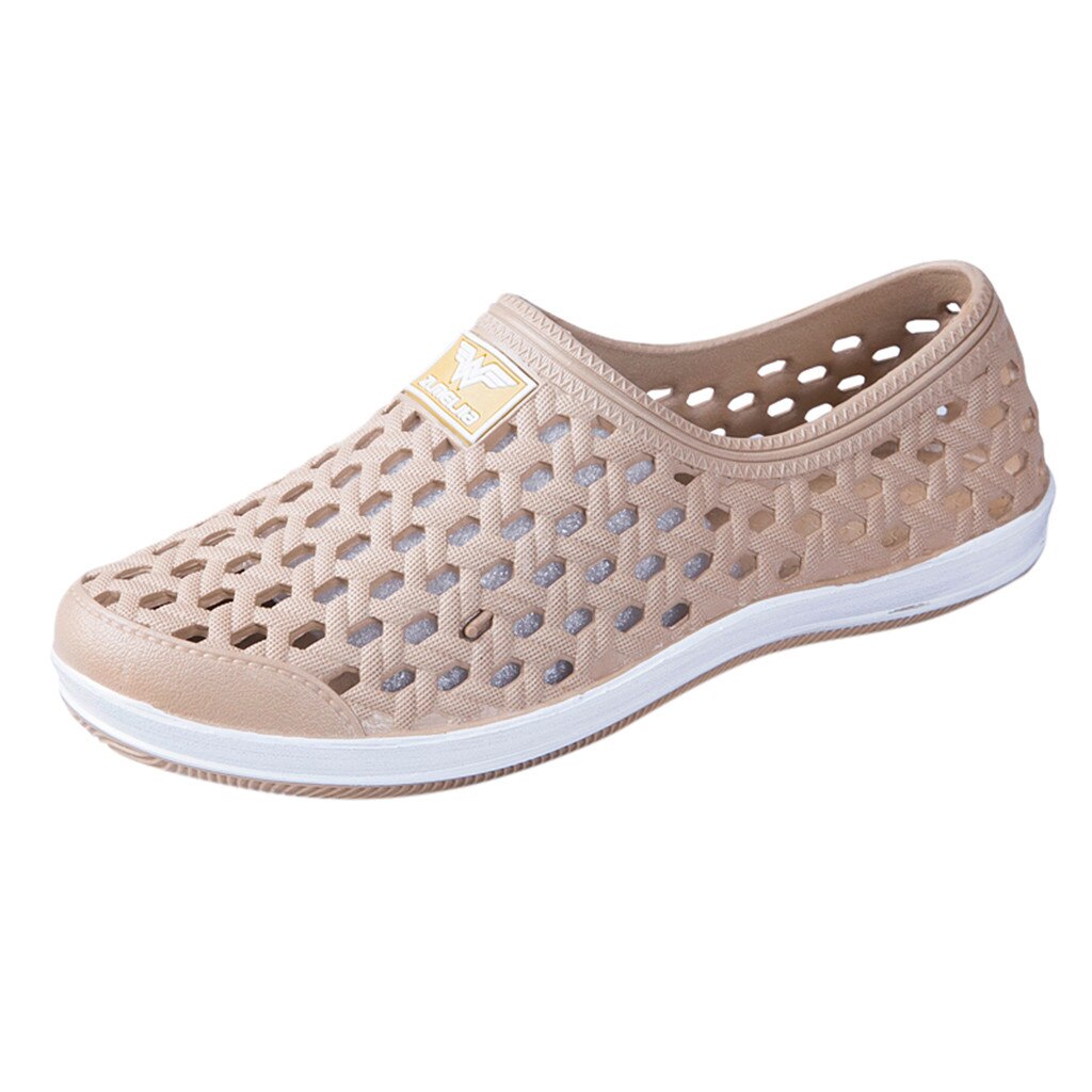 Sagace sommer menn sko sandaler hule pustende leiligheter sko menn eva komfortable menn strandsko  j26: Khaki / 43