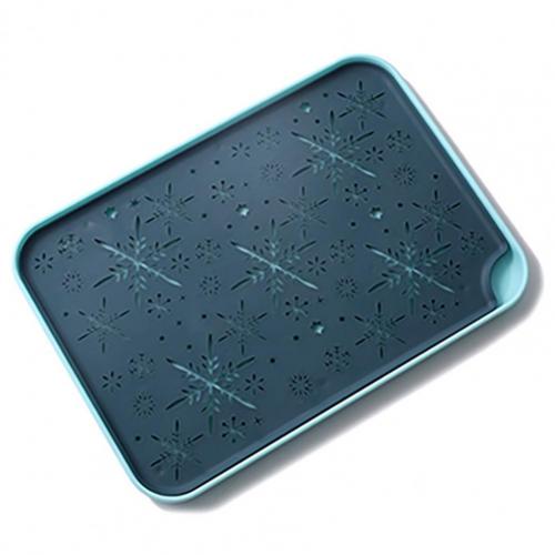 Lekbak Rechthoekige Dubbele Laag Plastic Draagbare Afdruiprek Spoelbak Lade Voor Keuken: Dark Light Blue