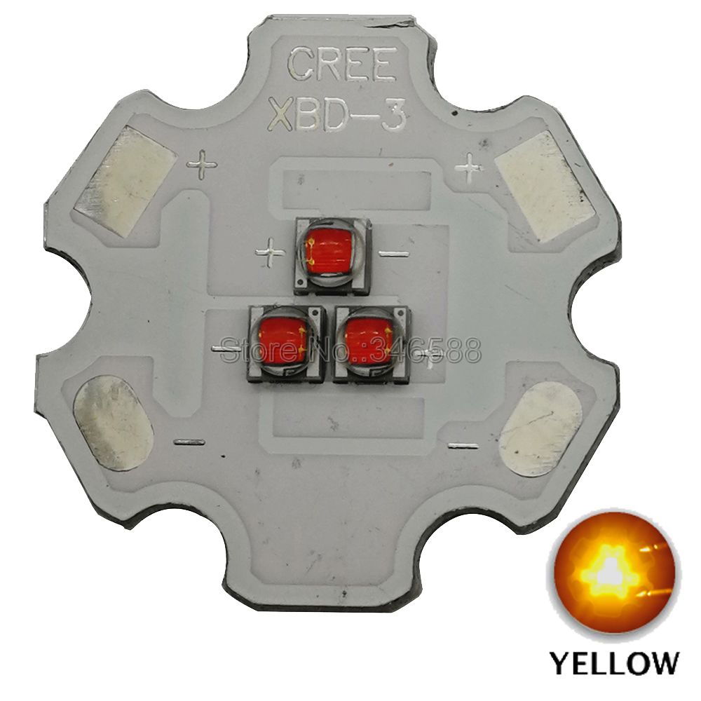 Cree XBD XB-D 3Leds Led Emitter Lamp Light White Warm White Red Green Royal Blue Yellow 9V Intergrated LED Light Source: Yellow