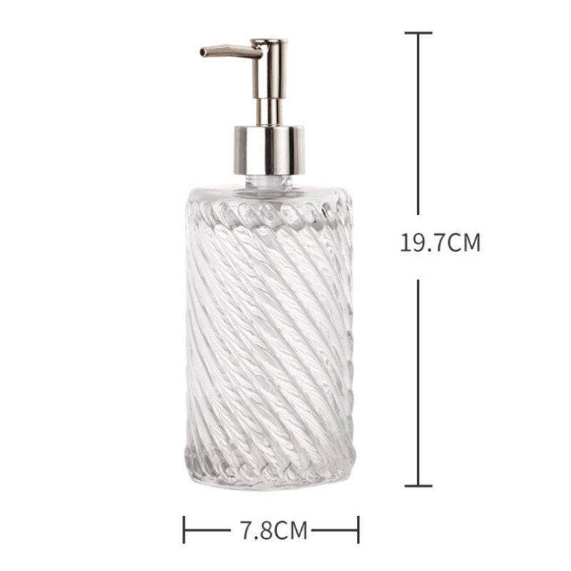 400Ml Zeep Fles Badkamer Transparante Opslag Flessen Douche Hervulbare Glazen Fles Shampoo Druk Fles Zeepdispenser