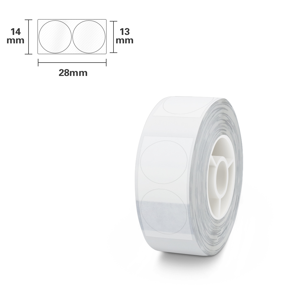 D11 Niimbot Portable Thermal Label Printer D11 Label Sticker Round White Colorful Transparent Label Paper Tape D11 Label Maker: 43 Transparent