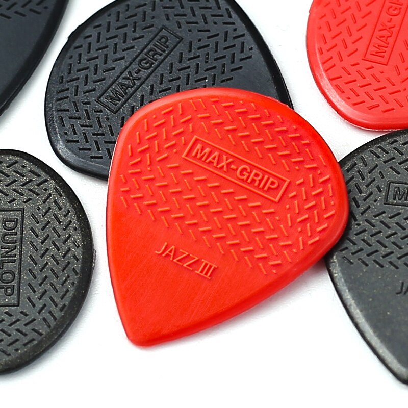 Dunlop Guitar Picks Nylon Max Grip Jazz III Carbon Fiber Flatpick Guitar Pick Stiffo Plectrum Mediator Gauge 1.38mm Guitar Picks