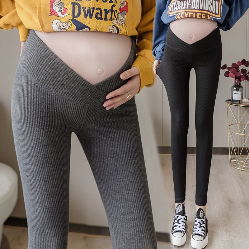 Pregnant Women Fall And Winter Clothes Leggings for Pregnant Woman Low-Rise Pregnant Women Pants Maternity Pants Brushed