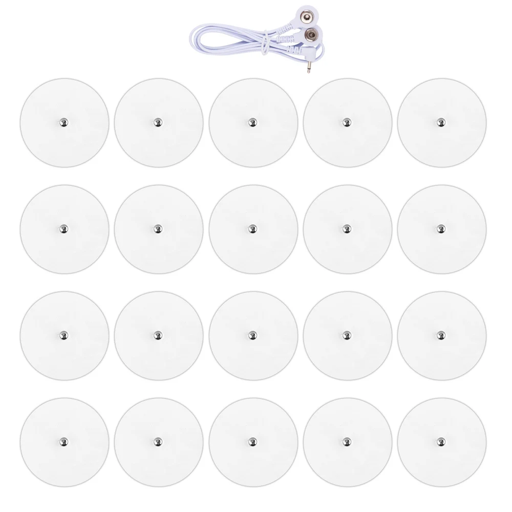 Électrodes de physiothérapie, Patch de Massage pour Machine Tens, électrostimulateur musculaire, accessoires de Massage électrique pour le corps, 20 pièces: Or