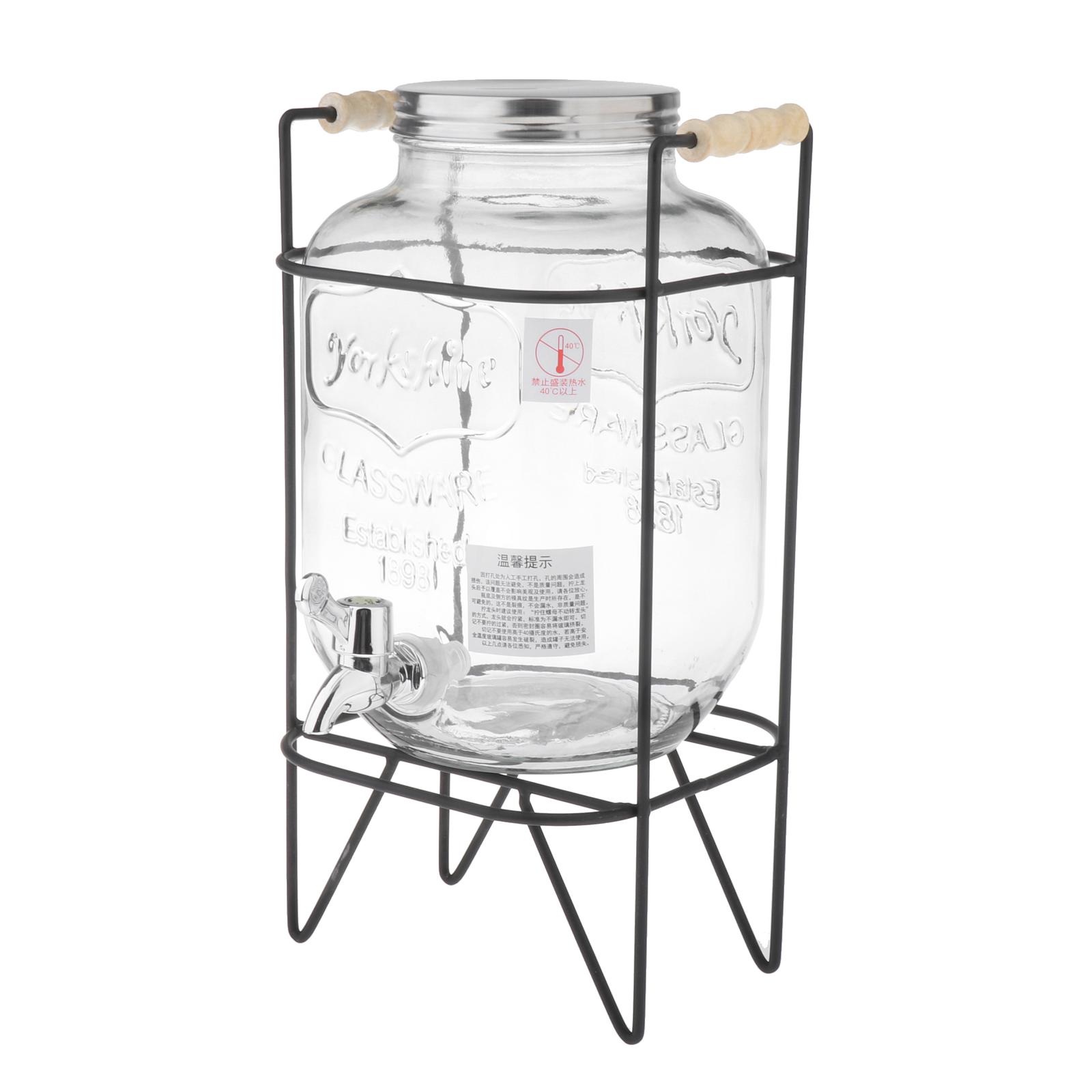 Glass Beverage Dispenser Drink Dispenser for Iced Coffee Tea Pitcher Brewer Coffe Container Juice Wine Jar Storage Machine: 5L Style 2