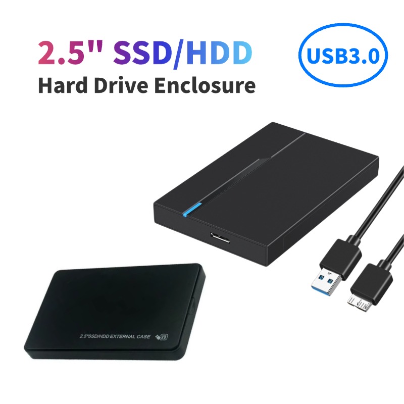 2.5" External Hard Drive Enclosure USB 3.0 USB3.1 Hard Disk Case 6TB Supports 7mm 9.5mm SATA SSD HDD For Laptop PC