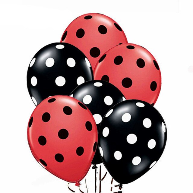Ballons gonflables en Latex 24 pièces, 12 pouces, à pois, rouge et noir, ballon à Air pour fête pour enfants, pour cérémonie, pour anniversaire, pour bébés: Red and Black