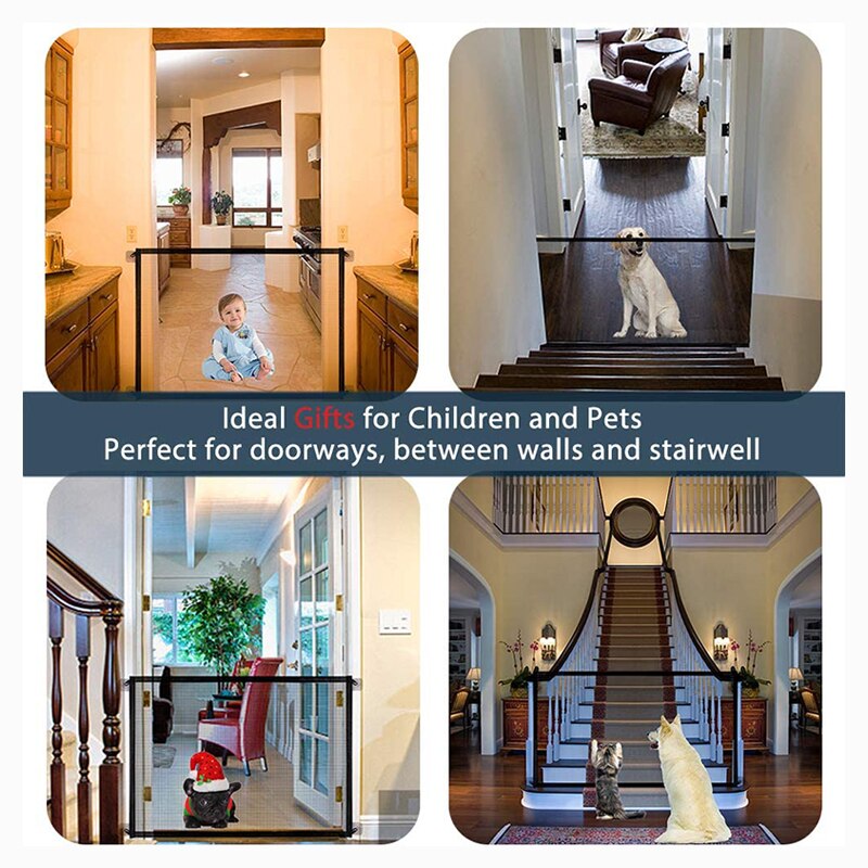 Dog Gate Ingenious Mesh Dog Fence For Indoor and Outdoor Safe Pet Dog gate Safety Enclosure Pet Supplies