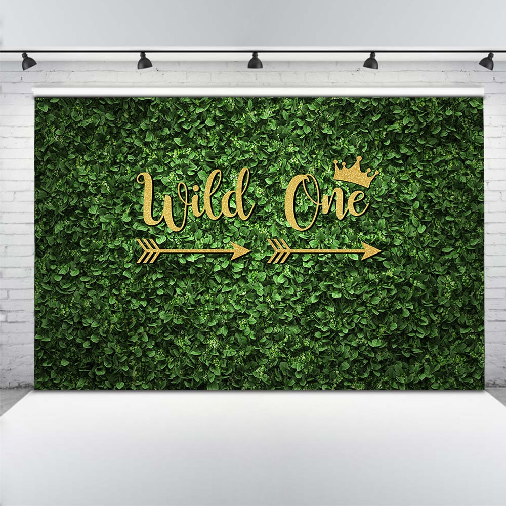 Sauvage un anniversaire Safari fête photographie toile de fond décoration vert herbe mur fond Photocall Jungle forêt Photo Shoot
