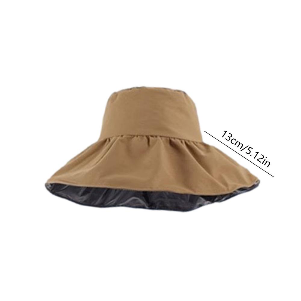 Beach Sun Visors Foldable Sun Protection Hat For Women Summer Wide Brim Hats Breathable For Seaside Swimming Pool: Khaki