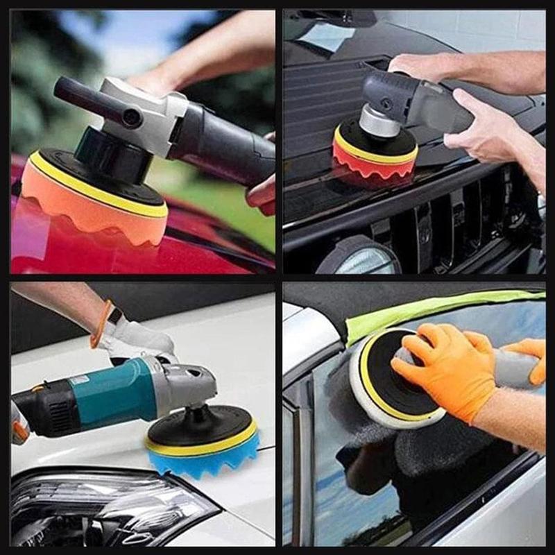 3 inch Car Buffing Pads Polishing Wax Sponge Buffer Set Waxing Foam Polisher Kit for Drill